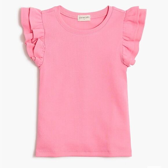 Crewcuts Other - J.Crew Factory Crewcuts Girls' ribbed ruffle-sleeve tee
